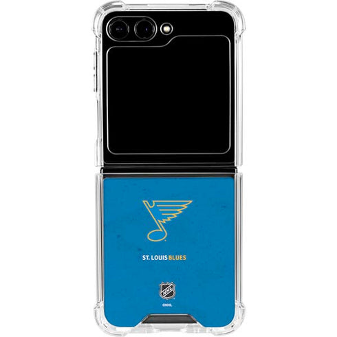 NHL St. Louis Blues Distressed Galaxy Z Flip6 Clear Case